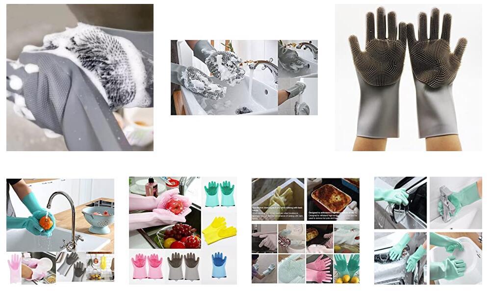 Washing Gloves Silicone Waterproof Insulated Gloves Bathroom Kitchen and Bathroom Cleaning Car Wash Multi-purpose Gloves