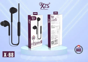 XZS X68 Hi-Speed Stereo Earphones Handsfree – Super Bass, Clear Mic & Premium Sound Quality
