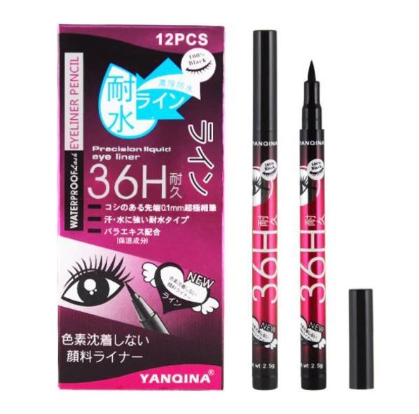 YANQINA Black Eyeliner Pencil – Waterproof, Long Lasting Professional Eye Liner